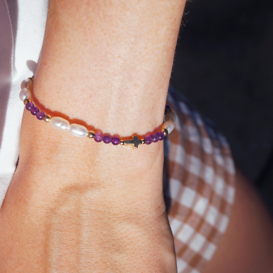 Amethyst Pearl Bracelet