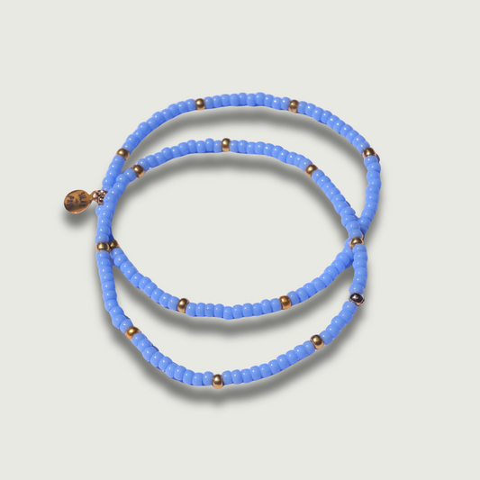 Tiny Glass Bracelet Set - Etherial Blue