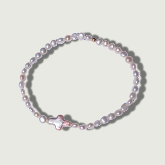 Grace Pearl Cross Bracelet