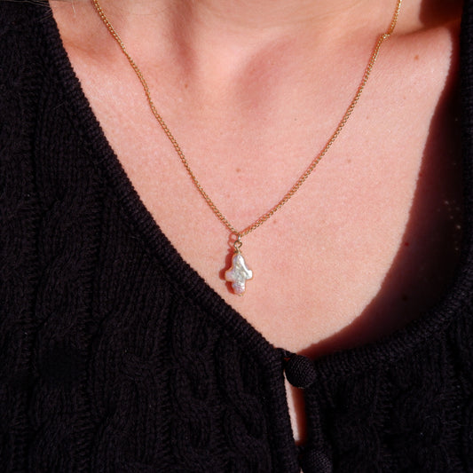 Pearl Cross Pendant Necklace