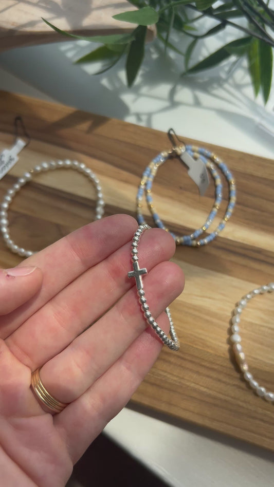 Sterling Silver Cross Bracelet