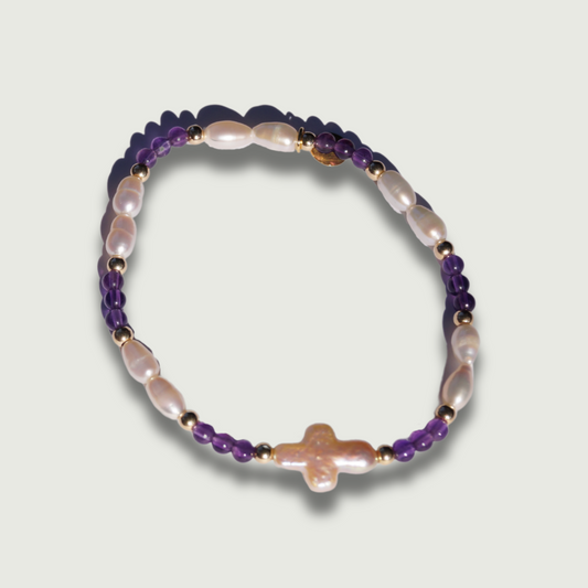 Amethyst Pearl Bracelet