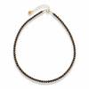 Bronzite beaded necklace with 18k gold-filled clasp and extender chain