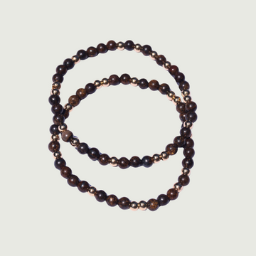 Bronzite Stone & Gold - Bracelet Set