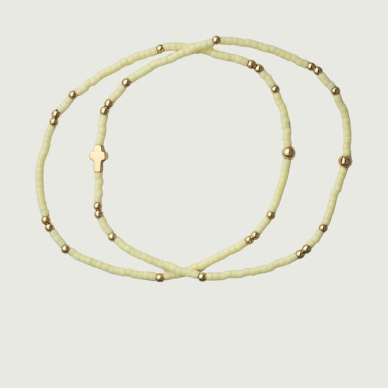 Charis Cross Bracelet Set in Lemon Icing