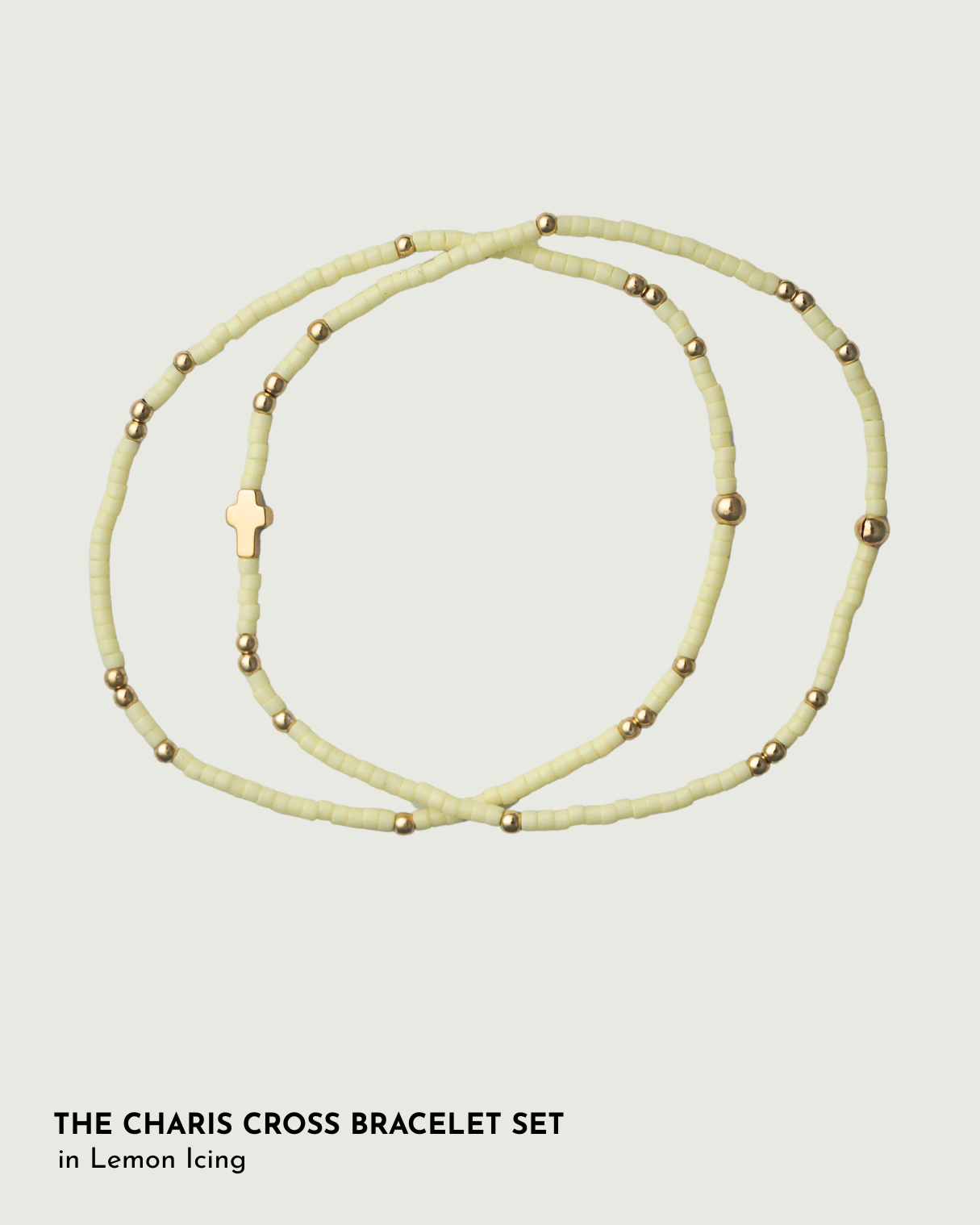 Charis Cross Bracelet Set in Lemon Icing