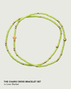 Charis Cross Bracelet Set in Lime Sherbet