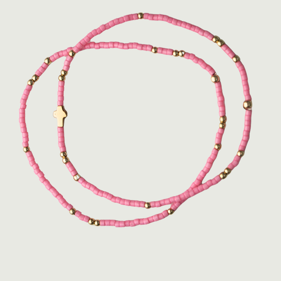 Charis Cross Bracelet Set in Tickled Pink