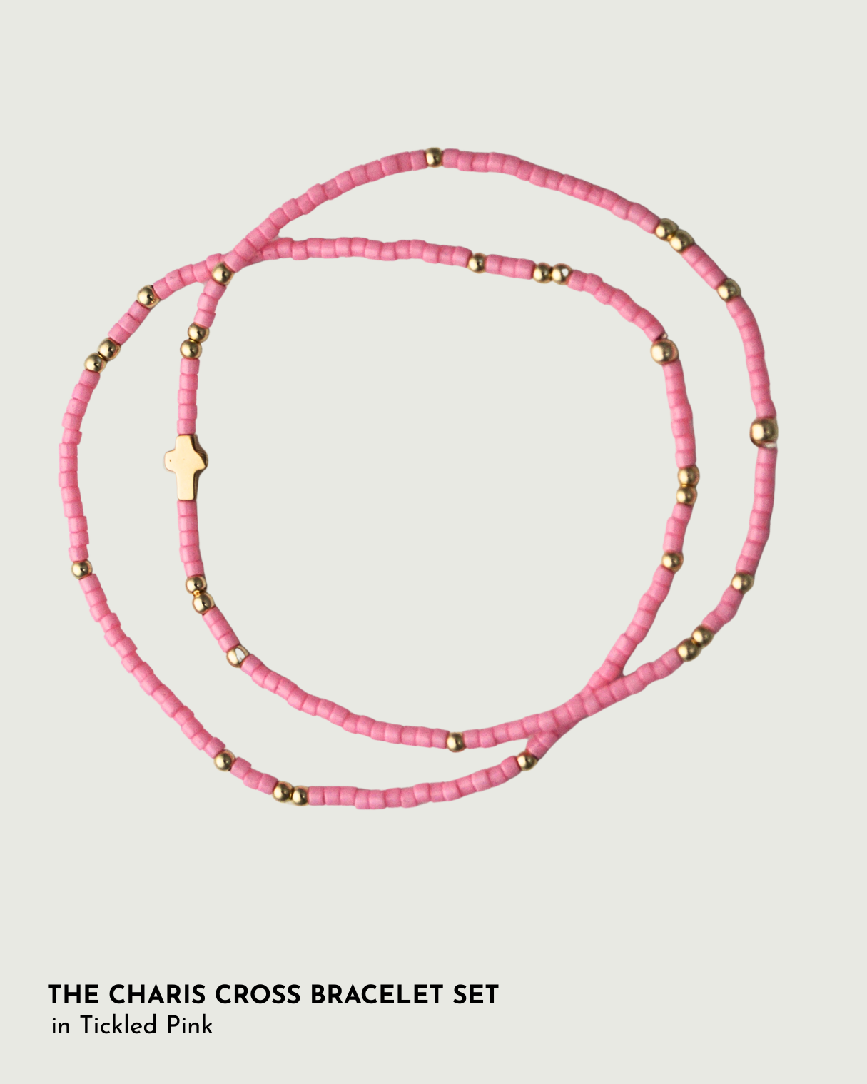 Charis Cross Bracelet Set in Tickled Pink