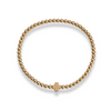 Gold beaded bracelet with square cross