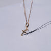 Small Pearl + Cross Charm Necklace