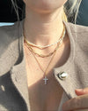 Gold Everyday Crystal Cross Necklace