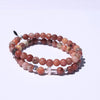Dusty Rose + Sterling Silver Cross - Bracelet Set