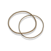 Interlocking 14k gold-filled beaded stacking bracelets shown together on a light background