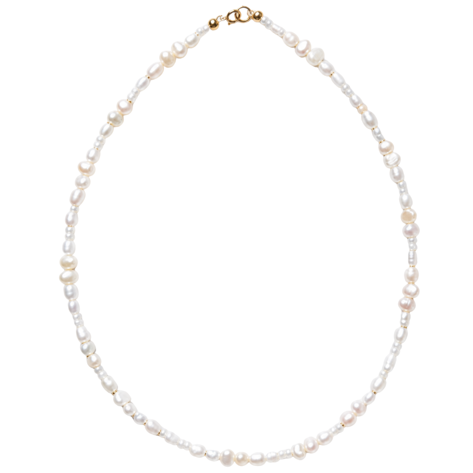 Mixed pearl necklace with transparent background