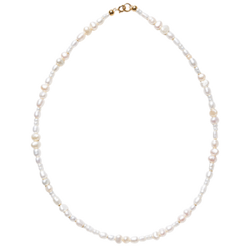 Mixed pearl necklace with transparent background