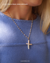 Pearl Cross Moonstone Necklace - 1 of 1