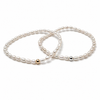 Freshwater Rice Pearl Stretch Bracelet: Sterling Silver or Gold Filled