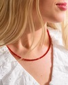 Red Carnelian Beaded Necklace with an 18k Gold-Filled Extender Chain