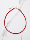 Red Carnelian Beaded Necklace with an 18k Gold-Filled Extender Chain