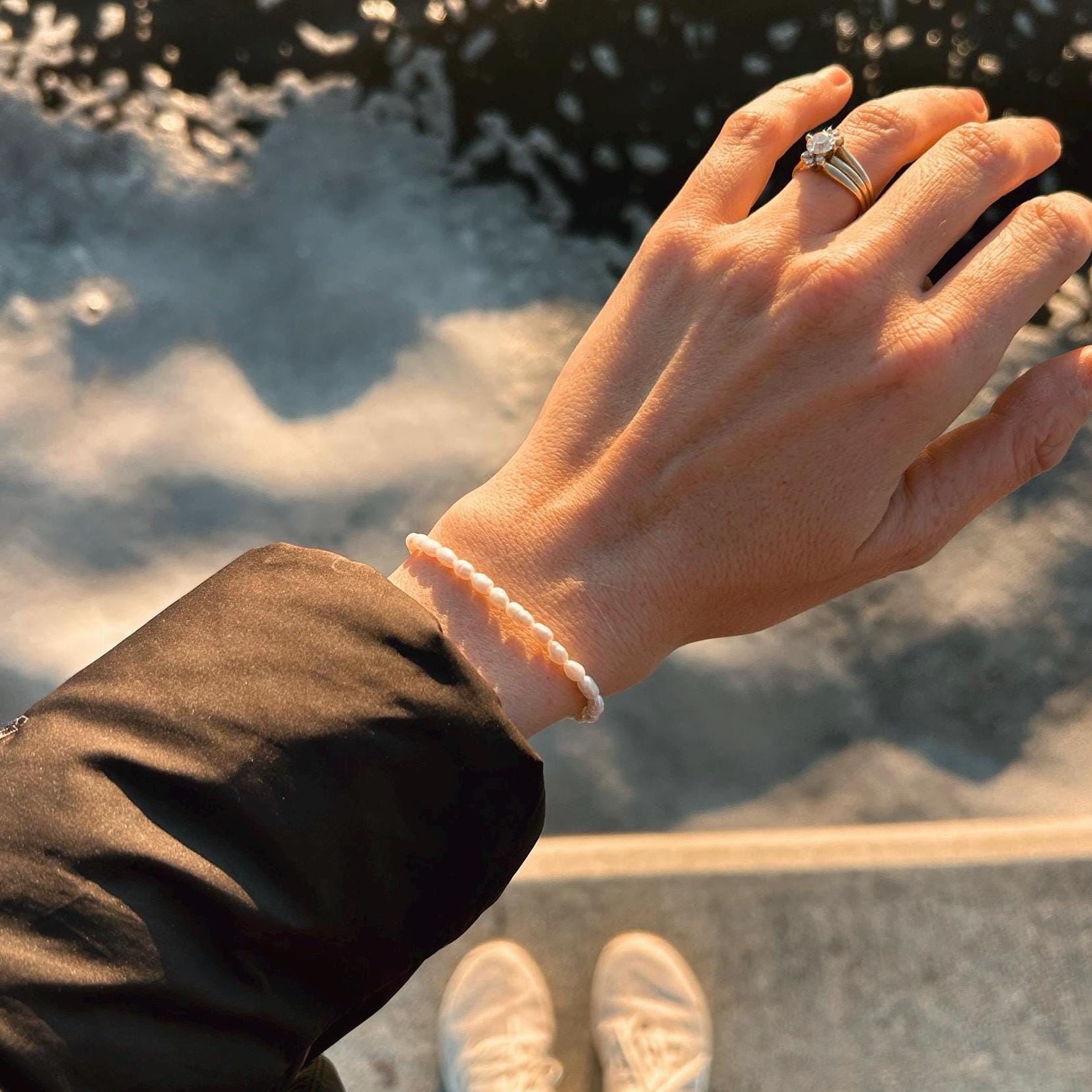 Freshwater Rice Pearl Stretch Bracelet