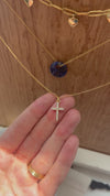 Gold Everyday Crystal Cross Necklace