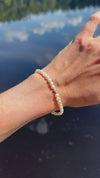 Round Baroque Pearl + Cross Bracelet