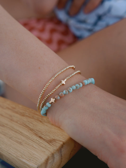 Jasper + Cross Bracelet